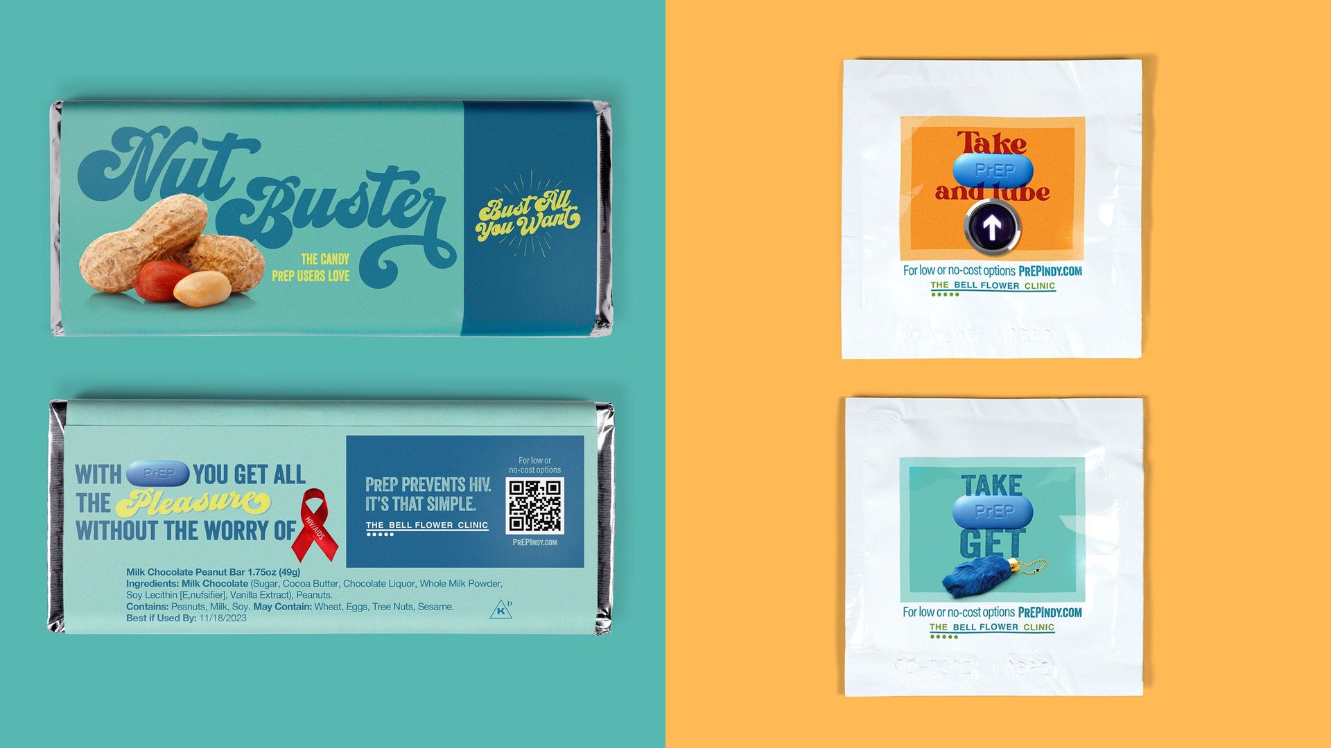 HIV Prevention Campaign - Candy Bar and Lube Packets